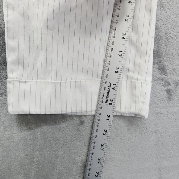 Style&Co Pants Womens 8P PETITE White Striped Mid Rise Cuffed Capri Stretch - Picture 8 of 10